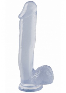 SexShop - Dildo realistyczne z przyssawką - PIPEDREAM Basix Rubber Works 12" Dong With Suction Cup Kryształ - online