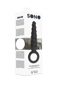DILDO z metalowym pierścieniem No. 60 - No. 60 - Dildo With Metal Ring - Black