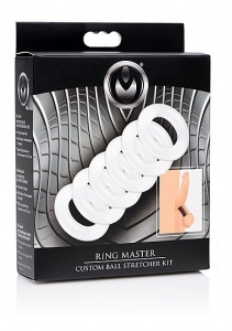Zestaw do rozciągania jąder Władca Pierścieni - Ring Master Custom Ball Stretcher Kit - Biały AF555