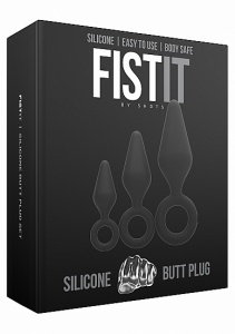 Fist-it ZESTAW KORKÓW ANALNYCH  - Silicone Butt Plug Set - Black
