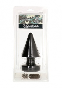Korek analny stożek ze stopką - Crack Attack - czarny AIR11B