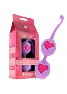 SexShop - Kulki stymulujące z serduszkiem Feelz Toys - Desi Love Balls Purple fioletowe - online
