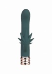 Kusha - silikonowy wibrator z dwoma silnikami z motywem liścia marihuany - zielony MA1608 - Kusha - Green