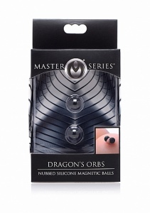 Magnetyczne kulki silikonowe Dragon's Orbs - zaciski na sutki czarne AG 131 - Dragon's Orbs Nubbed Silicone Magnetic Balls - Black