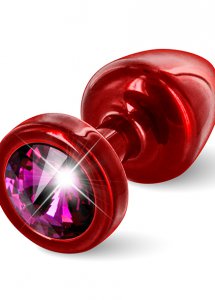 Sexshop - Diogol Anni Butt Plug 25mm Okrągły Czerwony z Różowym - Plug analny ozdobny - online