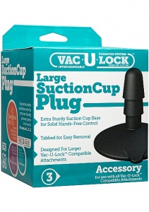 Vac-U-Lock Podstawka z Przyssawką do Dildo - Black Suction Cup Plug - Large  - 1010-10-BX