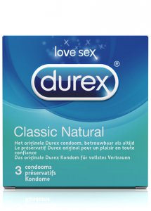 Sexshop - Durex Classic Natural Condoms 3 szt  - Prezerwatywy klasyczne - online