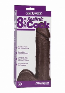 Vac-u-Lock Realistyczne Dildo 8" Czarne - Realistic Cock - 1015-13-BX