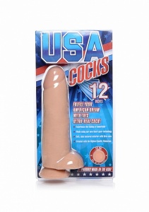 Realistyczne dildo USA Dual Density - USA Cocks Dual Density 12" - Skin