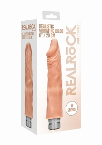 WIBRATOR realistyczny TPE REALROCK 20CM baterie - Realrock 8-20 cm Vibrating Dildo - Flesh