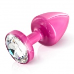 SexShop - Zdobiony plug analny - Diogol Anni Butt Plug Round Pink 30 mm Okrągły Różowy - online