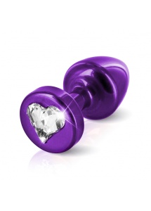 SexShop - Zdobiony plug analny - Diogol Anni R Butt Plug Heart Purple 25 mm Serce Fioletowy - online