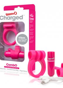 Sexshop - The Screaming O Charged CombO Kit #1  Różowy - Zestaw mini wibrator plus pierścień i nakładka - online