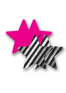 SexShop - Nakładki na sutki bieliźniane - Nippies Print Sex Pistol Star - online