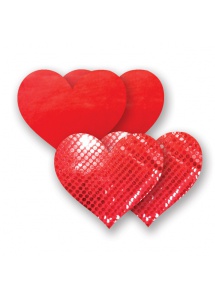SexShop - Nakładki na sutki bieliźniane - Nippies Solid Red Heart - online