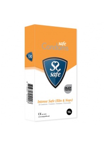 SexShop - Prezerwatywy stymulujące - Safe Intense Safe Condoms Rib-Nop 10szt - online