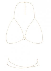 Sexshop - Bijoux Indiscrets Magnifique Bikini Chain Złoty - Biustonosz z łańcuszków - online