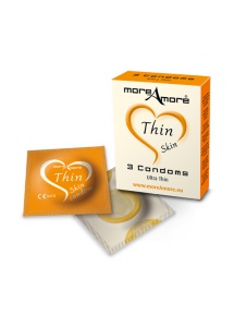 SexShop - Cieniutkie prezerwatywy Condom Thin Skin 3 sztuki  - online