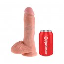 Sexshop - King Cock Cock 8 Inch with Balls Flesh - Grube dildo realistyczne z przyssawką - 21 cm - online