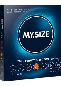 Sexshop - My Size Natural Latex Condom 57mm 3szt - Dopasowane prezerwatywy - online