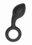 KOREK ANALNY zatyczka No. 63 - No. 63 - Dildo With Metal Ring - Black