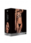KOSTIUM skórzany z łańcuszkami bielizna Chara - Chara - Beautiful Breast Harness - Black