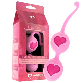 SexShop - Kulki stymulujące z serduszkiem Feelz Toys - Desi Love Balls Pink różowe - online