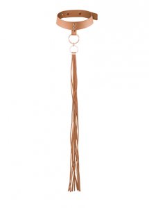 Sexshop - Maze Tassel Chocker Brązowy - Obroża ze smyczą Bijoux Indiscrets - online