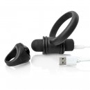 Sexshop - The Screaming O Charged Remote Control Bullet and Ring for Him  Czarny - Pierścień erekcyjny do stymulacji krocza, z pilotem - online