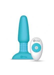 SexShop - Plug analny rotujący i wibrujący sterowany zdalnie - Bvibe Rimming Remote Control Plug  Niebieski - online