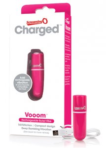 Sexshop - The Screaming O Charged Vooom Bullet Vibe  Różowy - Podręczny wibrator pocisk - online
