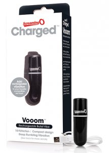 Sexshop - The Screaming O Charged Vooom Bullet Vibe  Czarny - Podręczny wibrator pocisk - online
