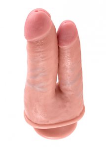 Sexshop - King Cock Double Penetrator Flesh - Podwójne dildo z przyssawką - online