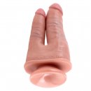Sexshop - King Cock Double Penetrator Flesh - Podwójne dildo z przyssawką - online