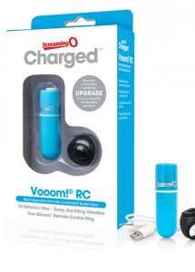 Sexshop - The Screaming O Charged Remote Control Vooom Bullet  Niebieski - Potężny mini wibrator ze zdalnym sterowaniem - online