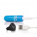 Sexshop - The Screaming O Charged Remote Control Vooom Bullet  Niebieski - Potężny mini wibrator ze zdalnym sterowaniem - online