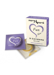 SexShop - Prążkowane prezerwatywy Condom Fun Skin 3 sztuki - online