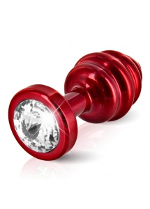 SexShop - Prążkowany ozdobny plug analny - Diogol Ano Butt Plug Ribbed  Red 35mm Czerwony - online