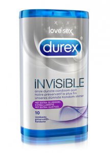 Sexshop - Durex Invisible Extra Lubricated Condoms 10 szt   - Prezerwatywy cienkie mocno nawilżane - online