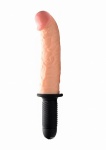 Gigantyczne wibrujący penis - The Curved Dicktator 13 Mode Vibrating Giant Dildo Thruster - AF838-FLESH