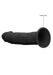 Realrock Dildo 15,5CM przyssawka bez jąder REAL - Silicone Dildo Without Balls - Black - 15,3 cm