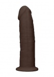 Realrock Dildo 15,5CM przyssawka bez jąder REAL - Silicone Dildo Without Balls - Brown - 15,3 cm