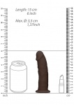 Realrock Dildo 15,5CM przyssawka bez jąder REAL - Silicone Dildo Without Balls - Brown - 15,3 cm