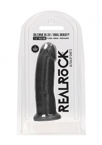 Realrock Dildo 19,2CM przyssawka bez jąder REAL - Silicone Dildo Without Balls - Black - 19,2 cm