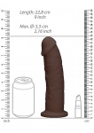 Realrock Dildo 22,8CM przyssawka bez jąder REAL - Silicone Dildo Without Balls - Brown - 22,8 cm