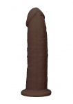 Realrock Dildo 22,8CM przyssawka bez jąder REAL - Silicone Dildo Without Balls - Brown - 22,8 cm