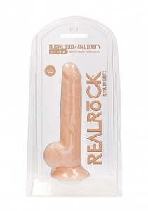 Realrock Dildo 24CM przyssawka JĄDRA - Silicone Dildo With Balls - Flesh - 24 cm