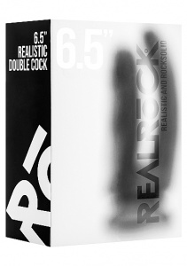 Realrock Dildo 6,5" podwójne przyssawka - Realistic Double Cock - 6,5 Inch - Black