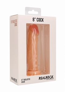 Realrock Dildo 8" przyssawka realistyczne - Realistic Cock - 8" - Skin