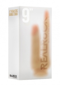 Realrock Dildo 9" podwójne przyssawka - Realistic Double Cock - 9 Inch - Skin